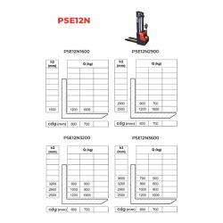 PSE12N Electrical lithium stacker with 1200 kg load capacity - AMARITE