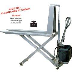 HS E 316 stainless steel electric scissor lift pallet truck 1000 kg - AMARITE