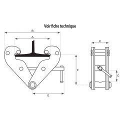 BC Quick installation girder beam clamp 1000 to 10 000 kg - AMARITE