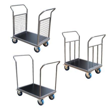 Carrello con piattaforma in acciaio CHP 600 x 800 mm con 1 o 2 timoni da 300 a 500 kg - AMARITE
