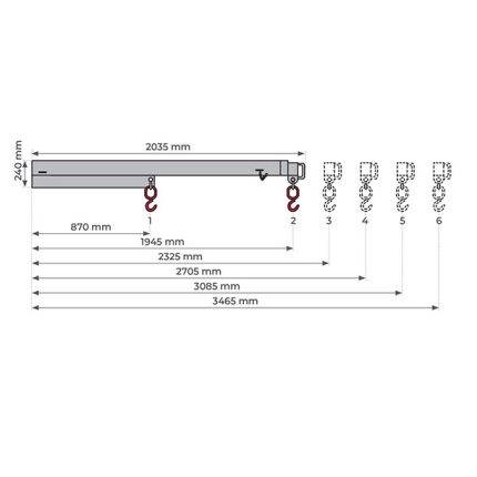 TLBG45 Extendable forklift  jib 4500 kg - AMARITE