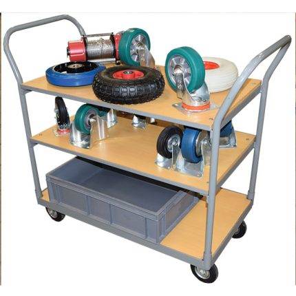 WP25-2 et WP25-3 Timber shelf trolley 250 kg (2 and 3 shelves) - AMARITE