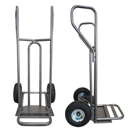 DVPF2-BR Steel hand truck with curved frame, closed handle and folding plate 250 kg - AMARITE