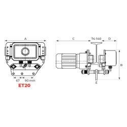 ET Motorized hoist trolley 1000 and 2000 kg - AMARITE