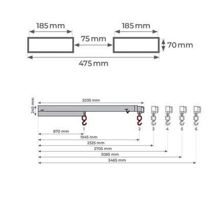 TLBG25 Extendable forklift  jib 2500 kg - AMARITE