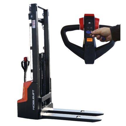 PSE13NPRO Lithium electric stacker with 100 Ah battery and 1300 kg capacity - AMARITE