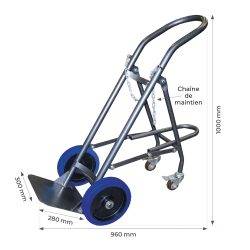 SAC120 Single cylinder hand truck with retractable stand 120 kg - AMARITE