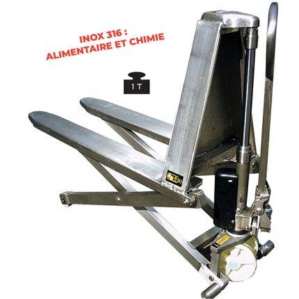 HS M 316 stainless steel manual scissor lift pallet truck 1000 kg - AMARITE