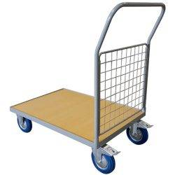 WPG50 Timber platform trolley with mesh backrest 500 kg - AMARITE