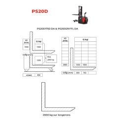 PS20D DA Stand-up rider electric trans-stacker with reinforced straddle legs 2000 kg - AMARITE