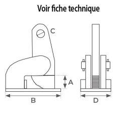 THK-THKS High stability horizontal plate clamp 500 to 3000 kg - AMARITE