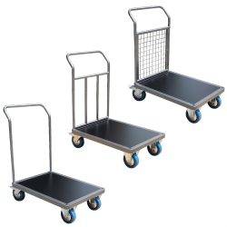 CHP Steel plateform trolley 600 x 800 mm with 1 or 2 drawbars 300 to 500 kg - AMARITE