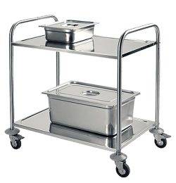 SVT 304 stainless steel shelf trolley 100 kg 2 or 3 shelves - AMARITE