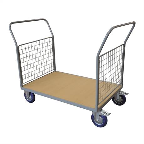 WPG50C - Timber platform trolley 500 kg with 2 mesh backrest (small)