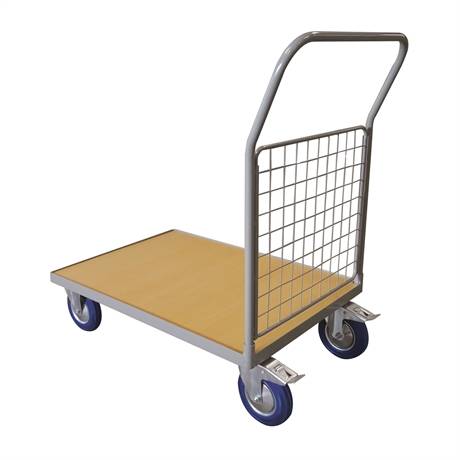 WPG50B - Timber platform trolley 500 kg with 1 mesh backrest (small)